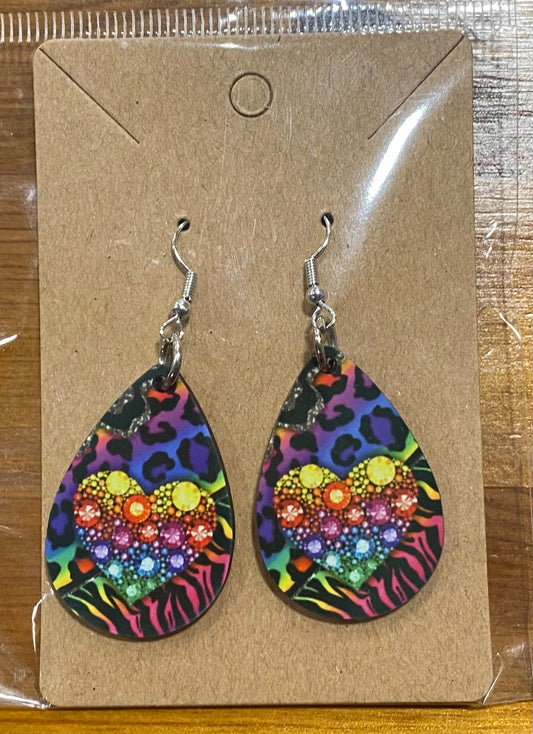 Bling Heart, Handmade Earrings