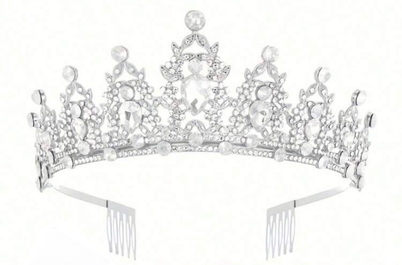 Diamanté Tiara, Silver Colour, Heavy, Metal, Wedding, Birthday, Prom