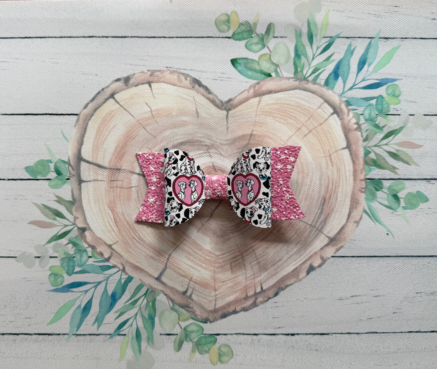 Handmade Dalmatian Hairbow, Hair, Bow, Clip