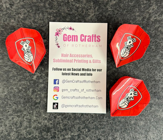 Dart Flyts, Dart Flights, Set of 3, Football, Rotherham, RUFC
