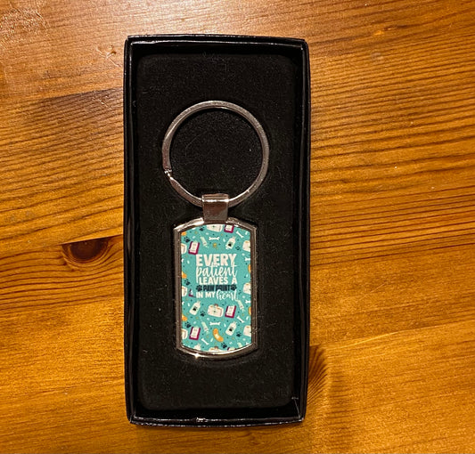 Every patient leaves a paw print in my heart, Metal Keyring, Key Ring