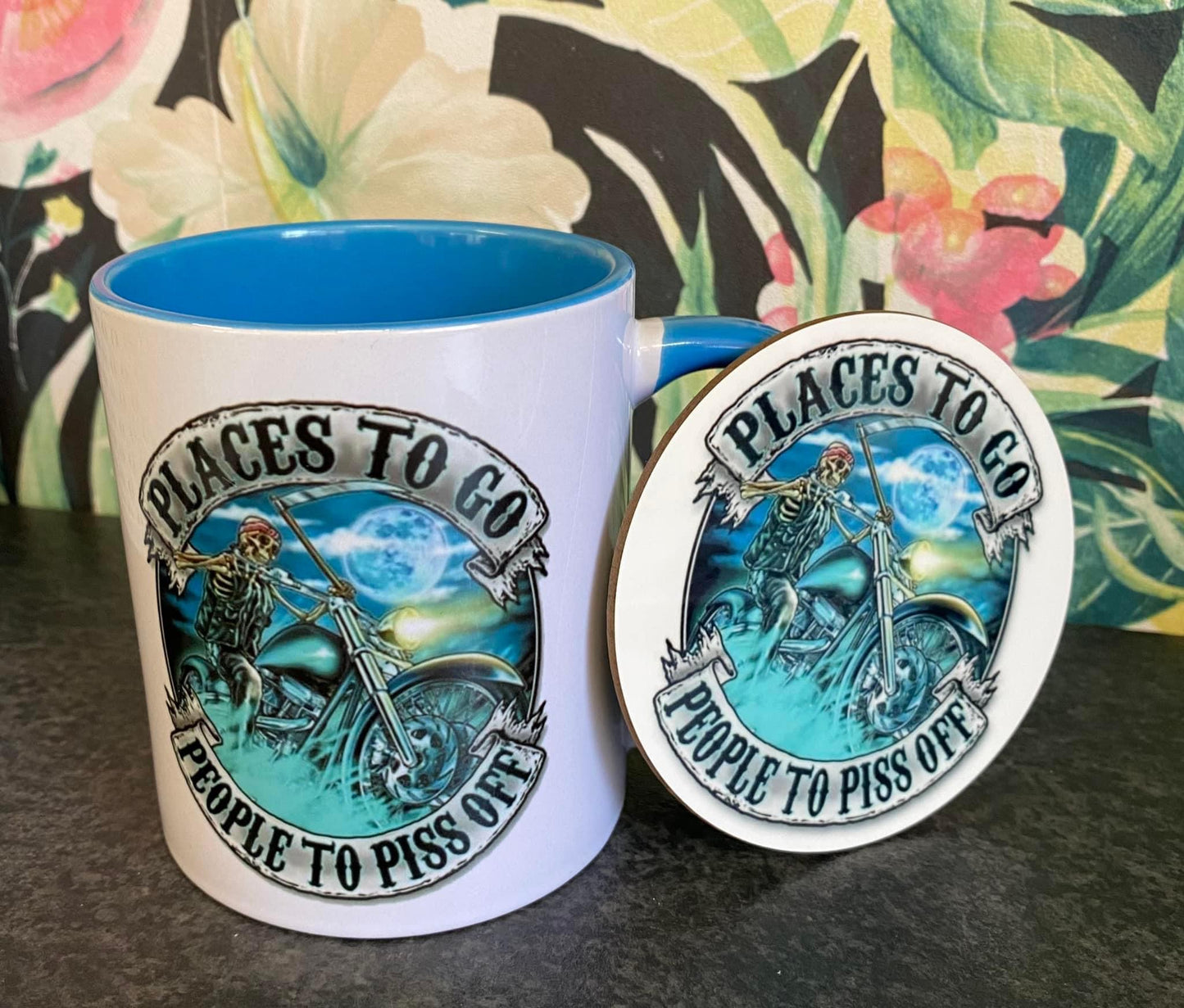 Places to go, people to pi55 off, Ceramic Mug, Coaster, Cushion, Water Bottle, Keyring, Travel Mug