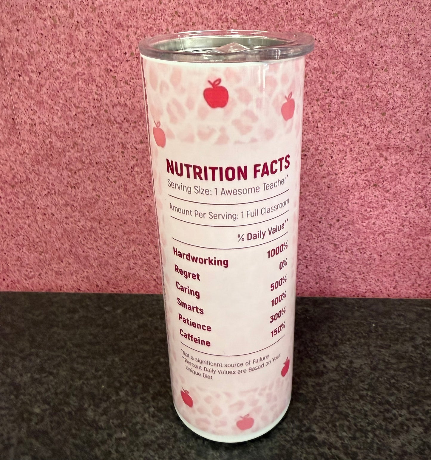 Teacher, Apple, 20oz Tumbler, Insulated, Stainless Steel, Hot & Cold use, Personalised
