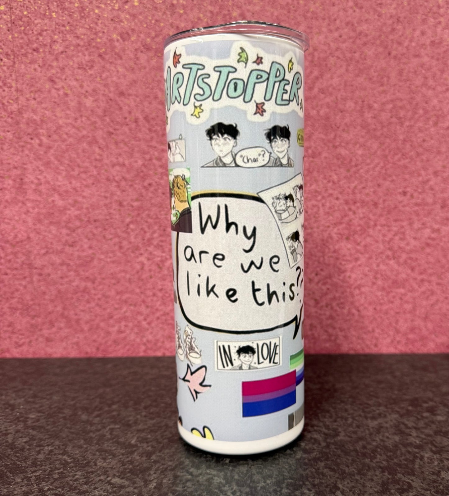 Heartstopper, 20oz Tumbler, Insulated, Stainless Steel, Hot & Cold use, Personalised