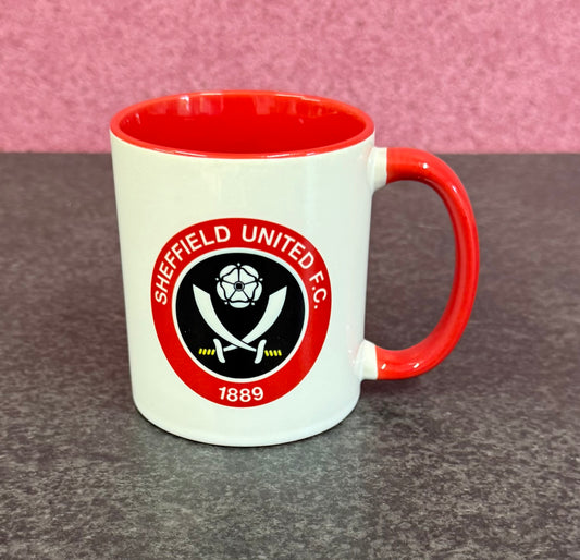 Sheffield United, Red Ceramic Mug inner and Handle & Coaster