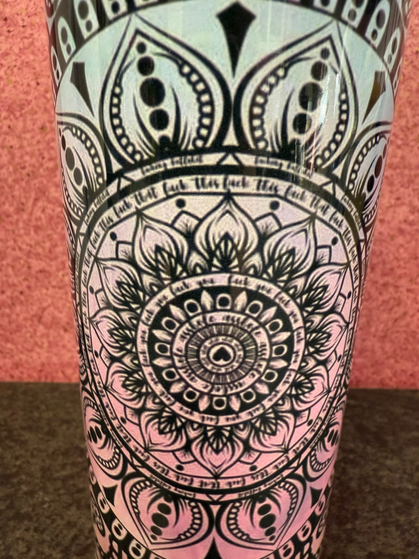 Swearing, Mandala, 20oz Tumbler, Insulated, Stainless Steel, Hot & Cold use, Personalised