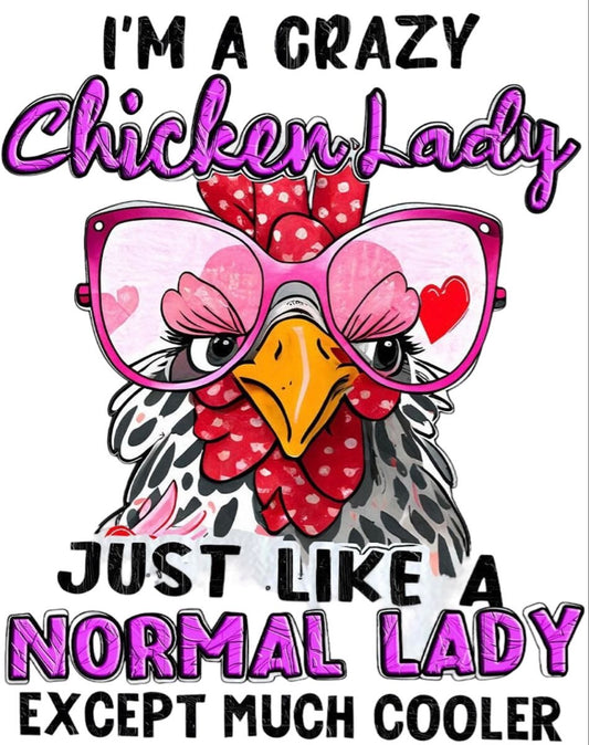 Crazy Chicken Lady, Ceramic Mug, Coaster, Cushion, Water Bottle, Keyring, Travel Mug