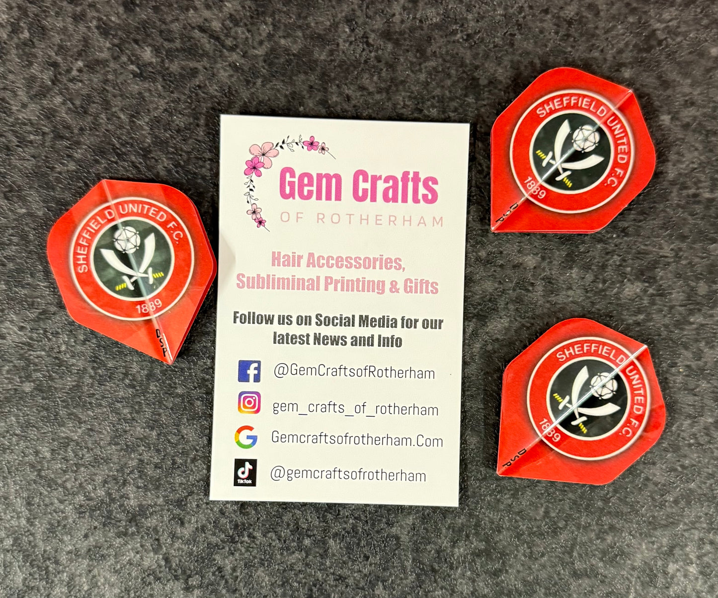 Sheffield United, Dart Flyts, Dart Flights, Set of 3, Football