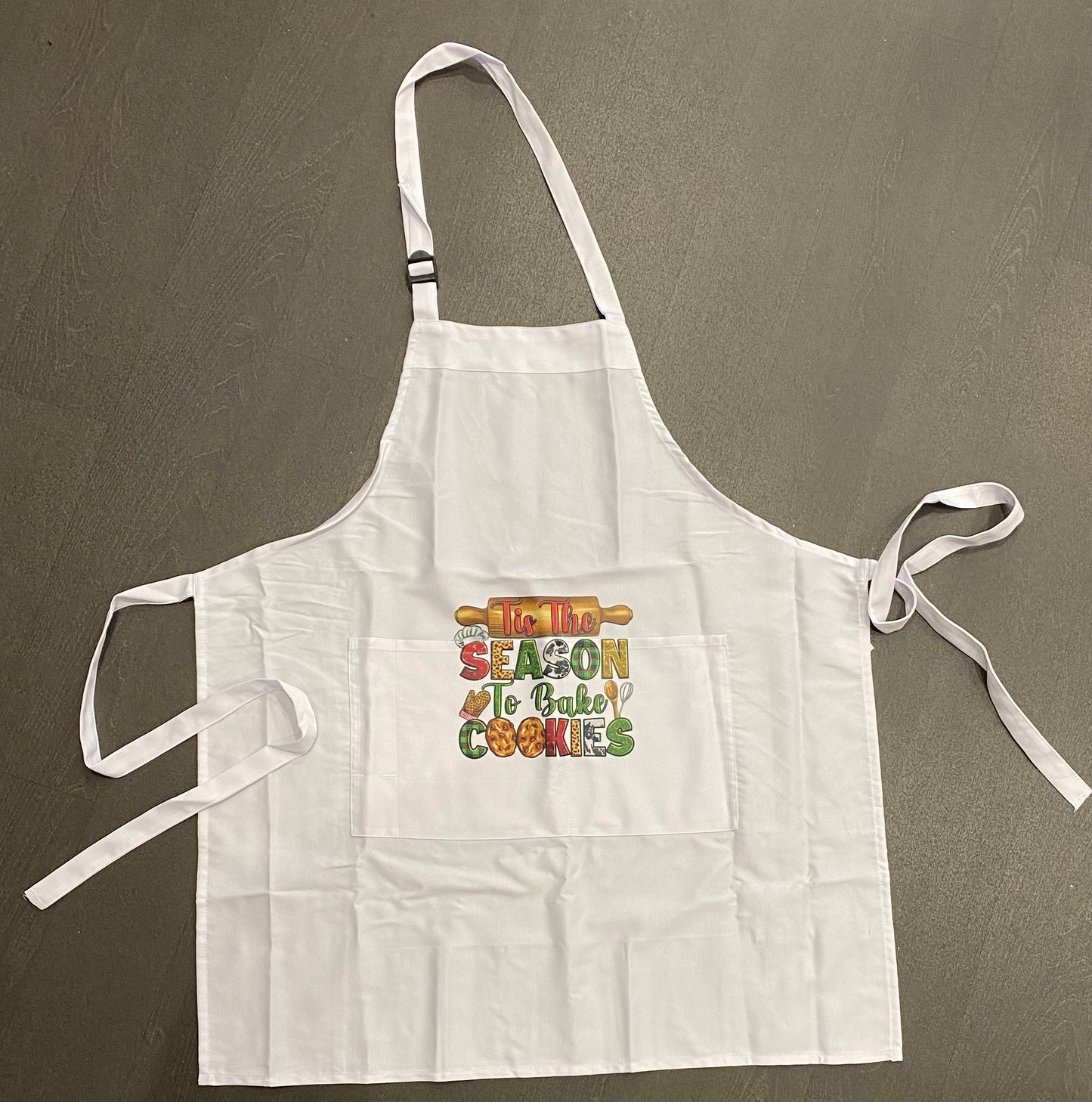 Adult Apron, Christmas, Cooking, Baking, Personalised, Unisex, Mens, Women’s, Pink, White or Beige