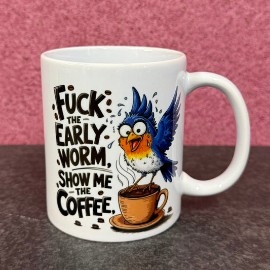 Early Bird, Ceramic Mug & Coaster, Tea, Coffee, Joke, Funny