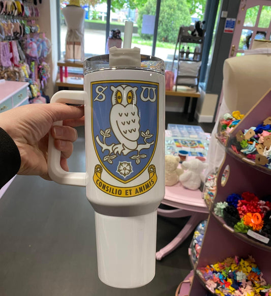 40oz Tumbler, 1.1 Litre, Insulated, Stainless Steel, Hot & Cold use, Personalised, Sheffield Wednesday