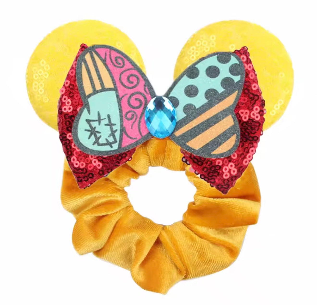 Mouse Ear Velvet Scrunchie, Sally, Nightmare before Christmas, Jack, Fun