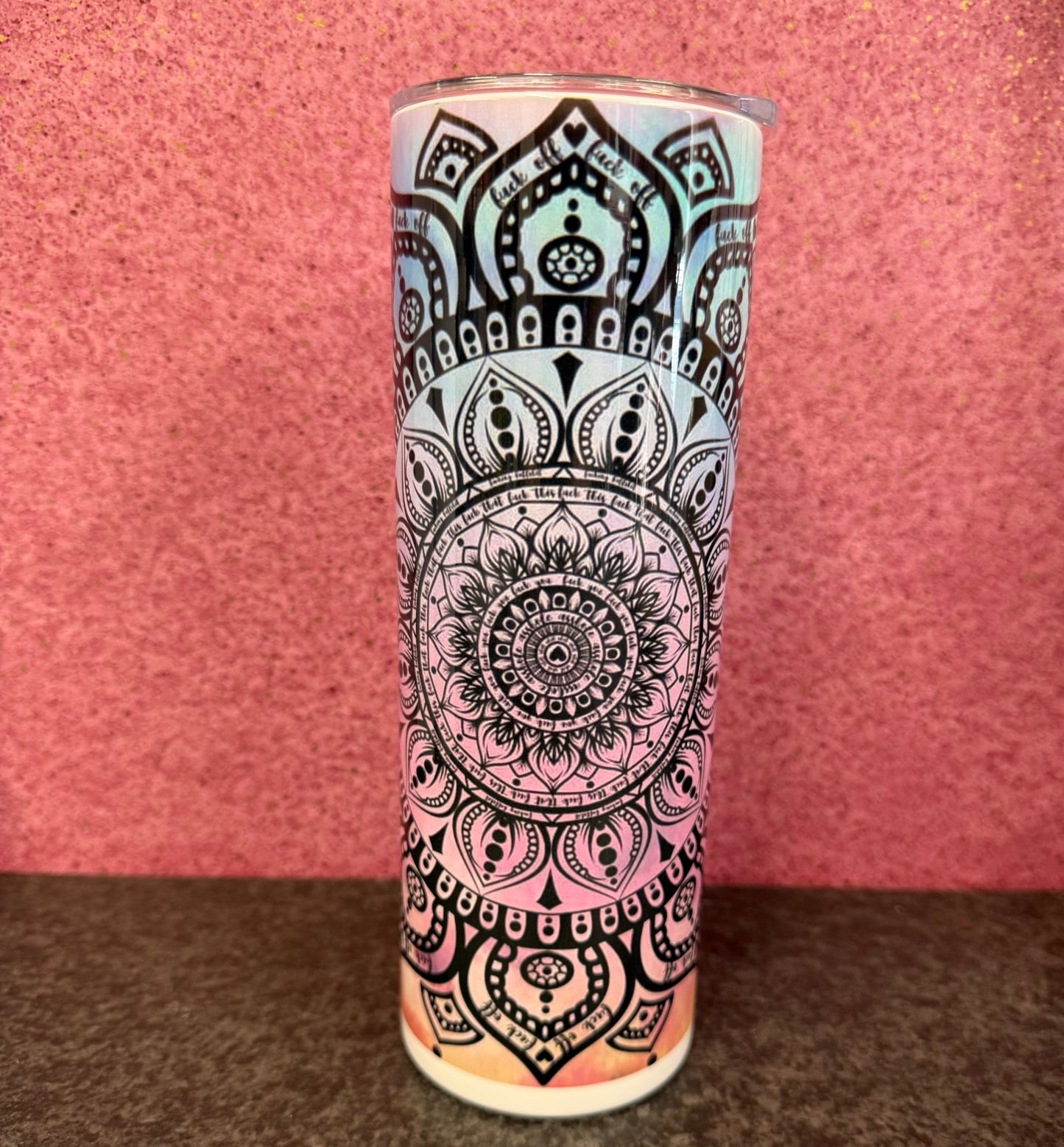 Swearing, Mandala, 20oz Tumbler, Insulated, Stainless Steel, Hot & Cold use, Personalised
