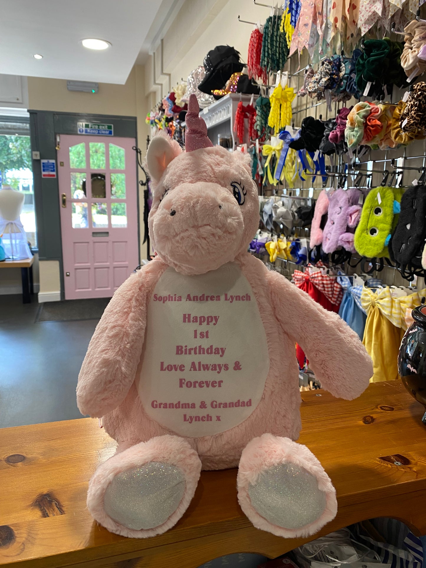 Unicorn, Mumbles Bear, Personalised Soft Toy