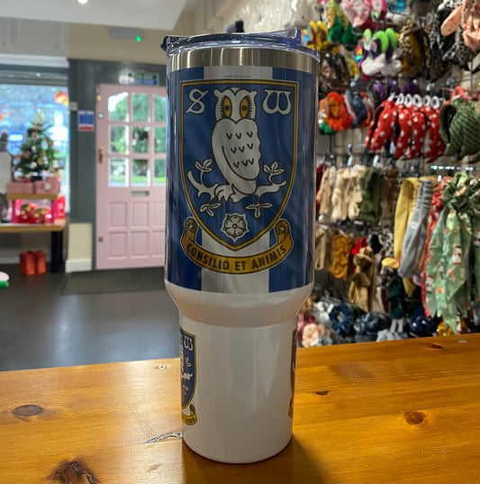 Sheffield Wednesday, 40oz Tumbler, 1.1 Litre, Insulated, Stainless Steel, Hot & Cold use, Personalised