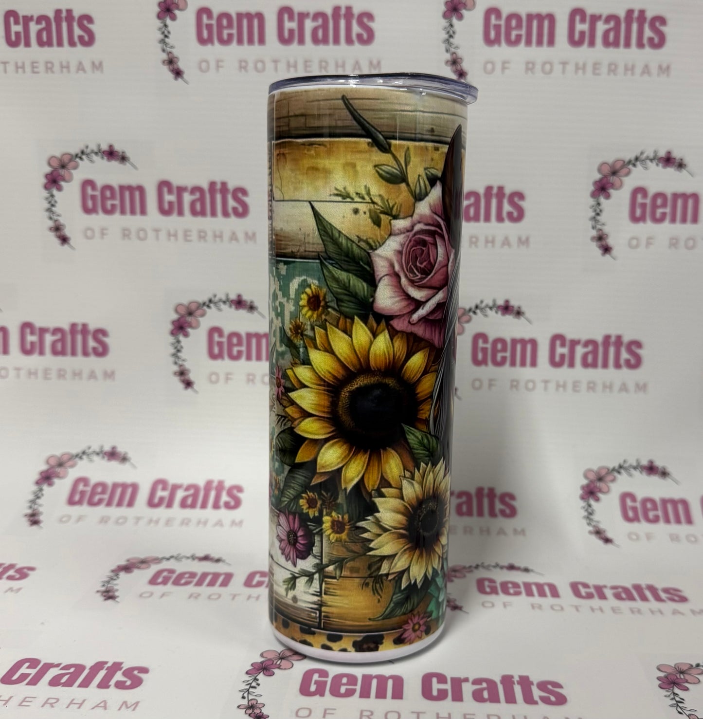 Horse, Sunflower, 20oz Tumbler, Insulated, Stainless Steel, Hot & Cold use