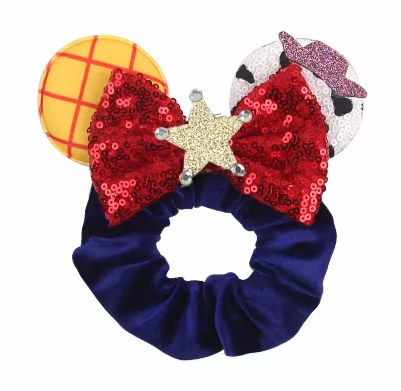 Mouse Ear Velvet Scrunchie, Toy Story, Woody, Jessie, Fun