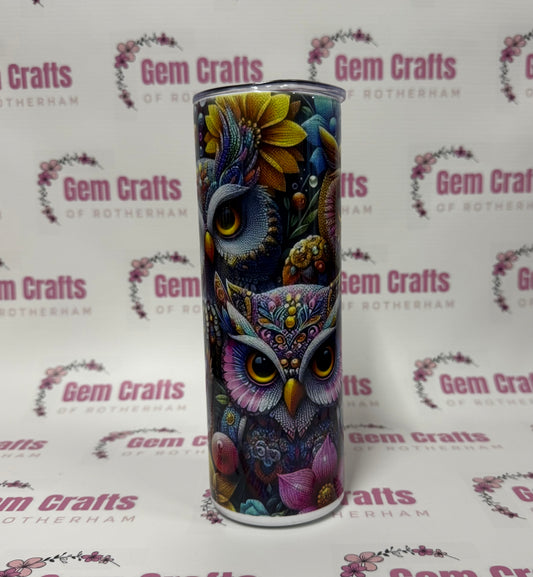 Owl, 20oz Tumbler, Insulated, Stainless Steel, Hot & Cold use, Personalised