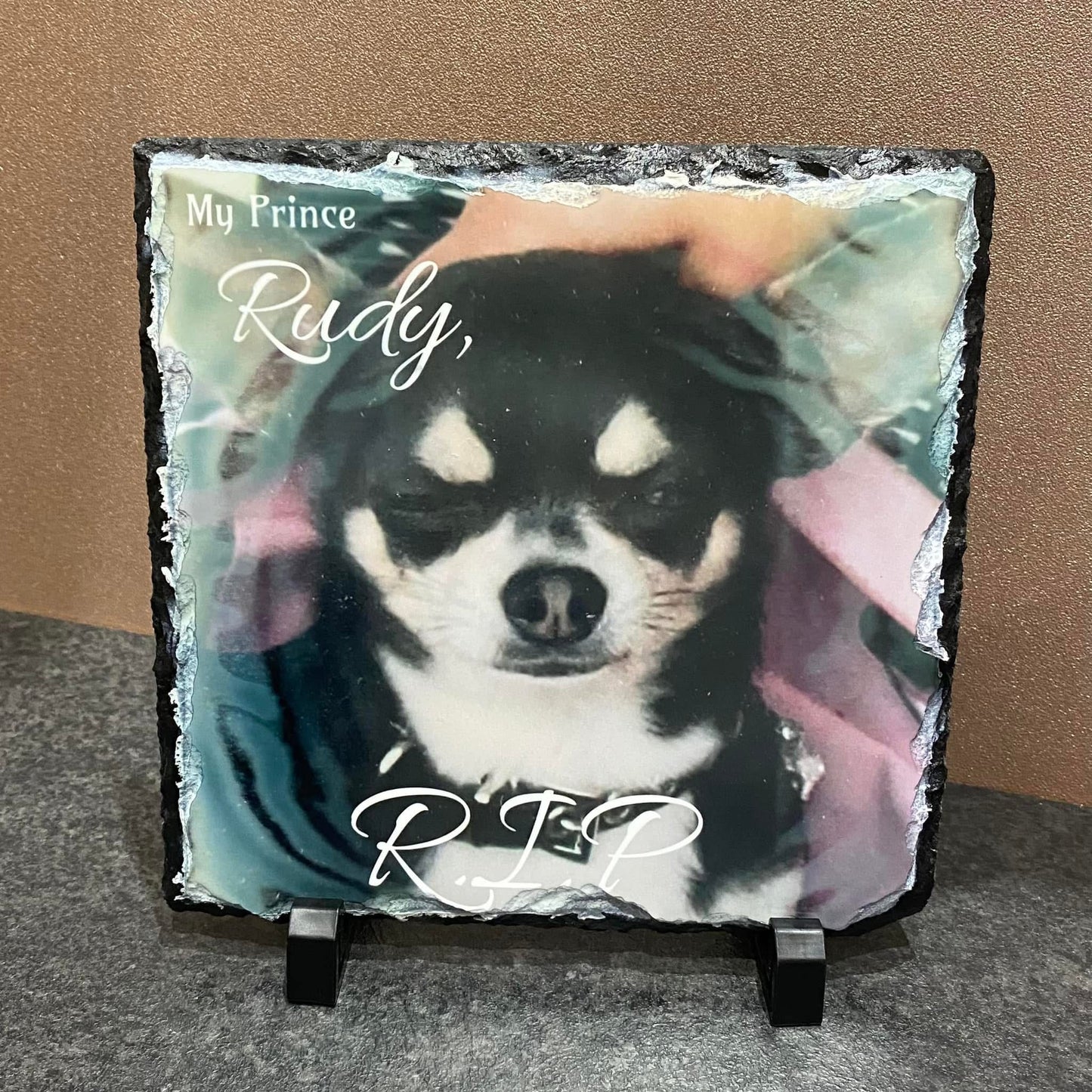 Pet Memorial, Personalised Photo Slate, add your photo