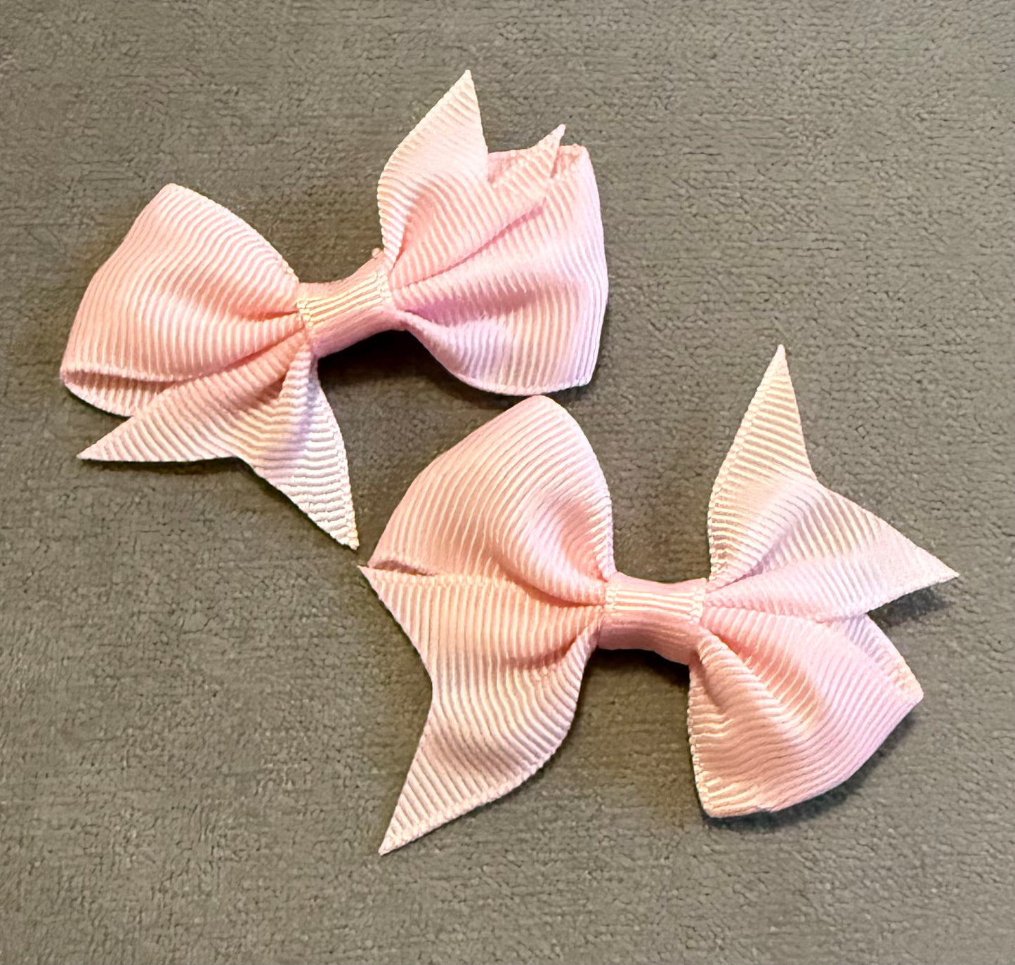 Pale Pink Bows, Ribbon Hairbows, Hair, Bow, School, Hair Clip