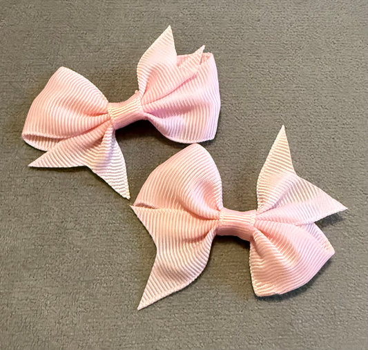Pale Pink Bows, Ribbon Hairbows, Hair, Bow, School, Hair Clip