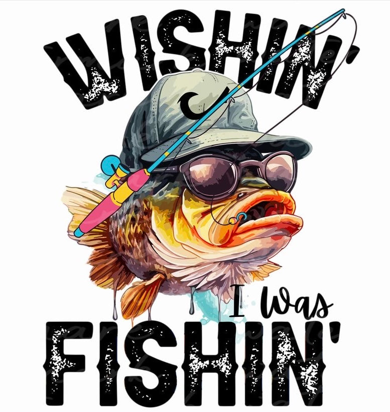 Wishin I Was Fishin, Coaster, Cushion, Water Bottle, Keyring, Travel Mug