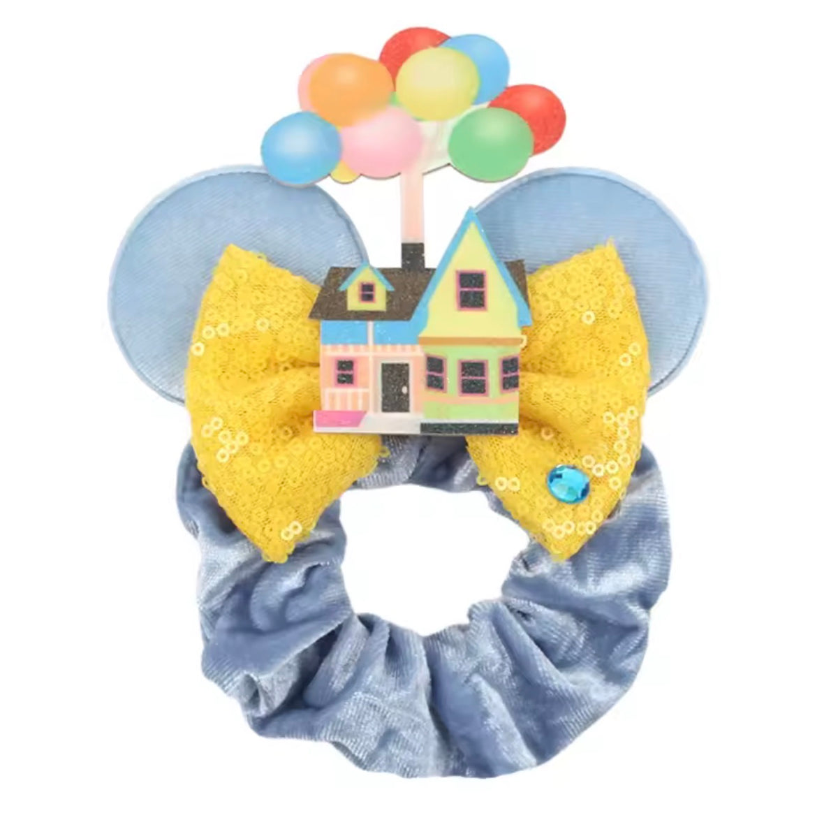 Mouse Ear Velvet Scrunchie, Up, House, Balloons, Carl & Ellie