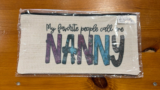 Nanny, Medium Linen Cosmetic Bag, Funny Quote, Personalised