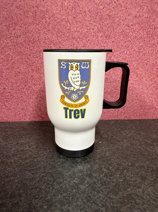 SWFC, Sheffield Wednesday, Travel Mug, Thermos, Personalised