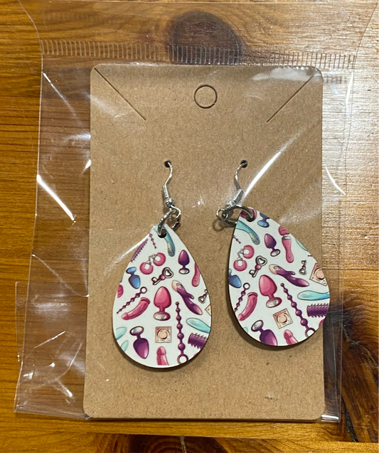 Handmade Earrings, Funny, Rude, Dildo, Butt Plug