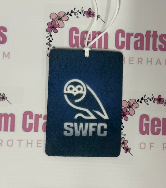New Logo SWFC, Sheffield Wednesday, Hanging Air Freshener, Car Air Freshener