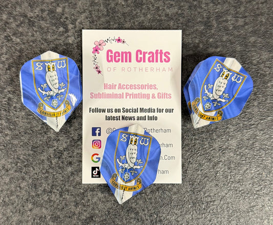 Dart Flyts, Dart Flights, Set of 3, Football, Sheffield Wednesday, SWFC
