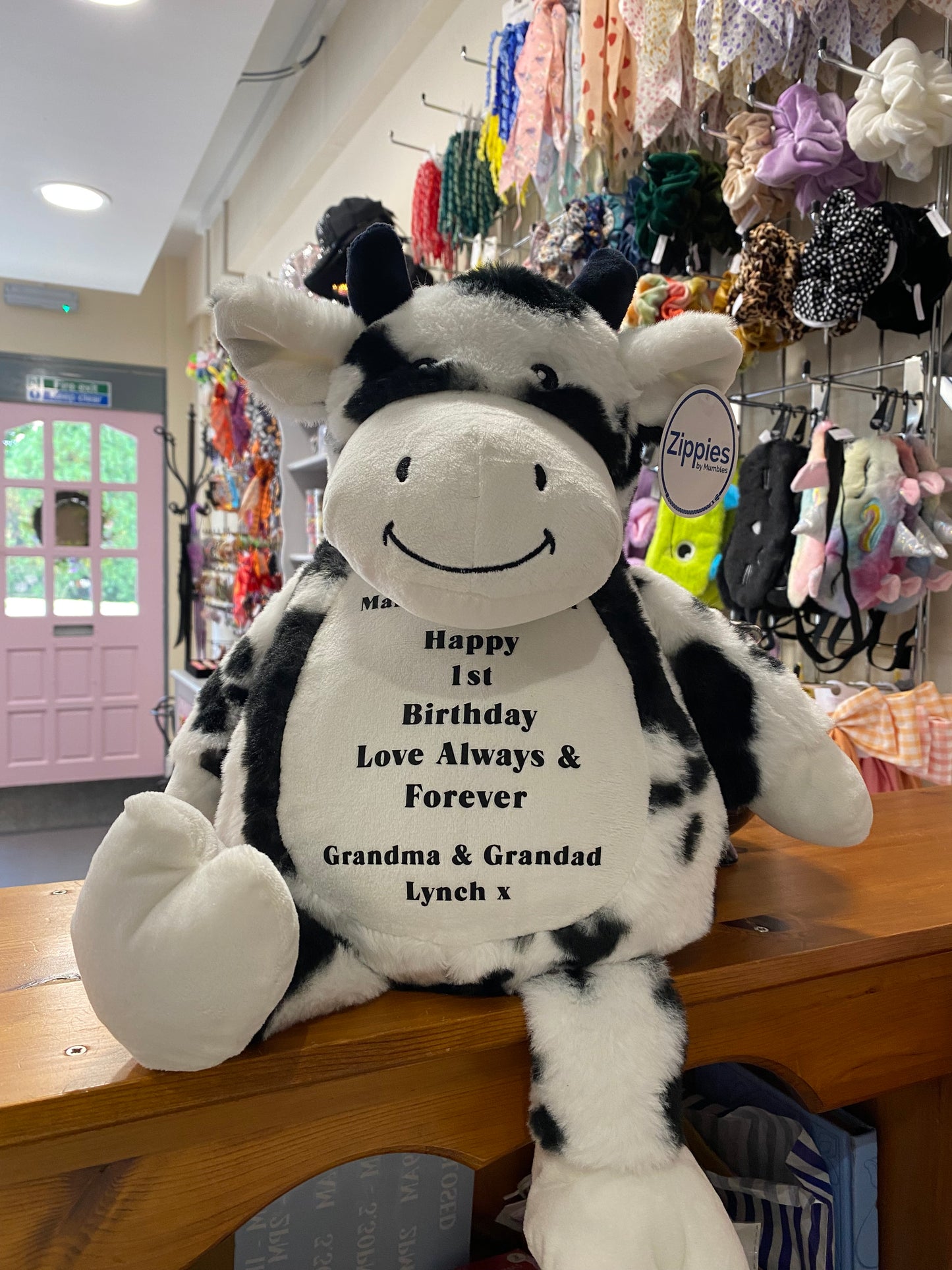 Cute Cow, Mumbles Bear, Personalised Soft Toy