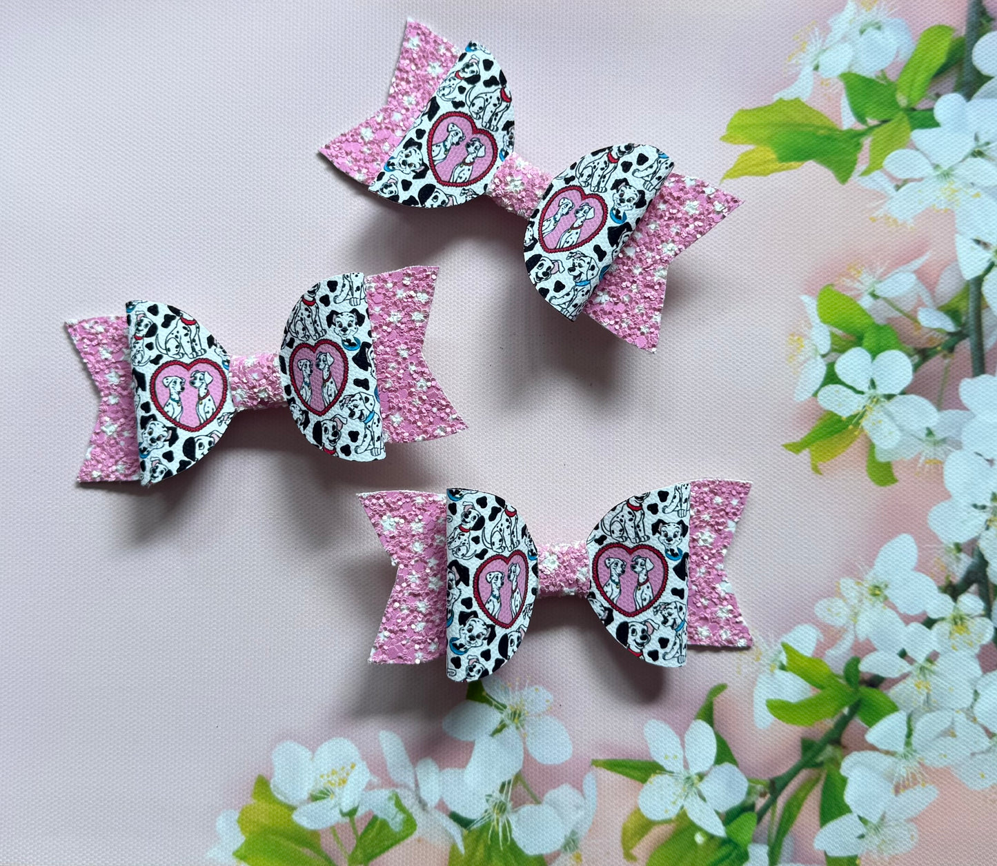 Handmade Dalmatian Hairbow, Hair, Bow, Clip