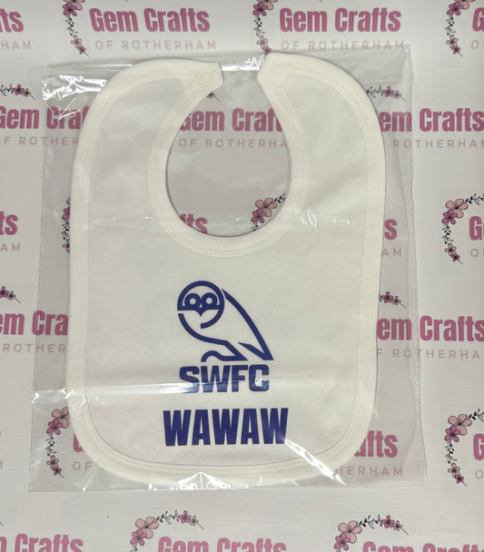 Sheffield Wednesday Personalised Baby Bib! Family Name, Babies Name, Football Team