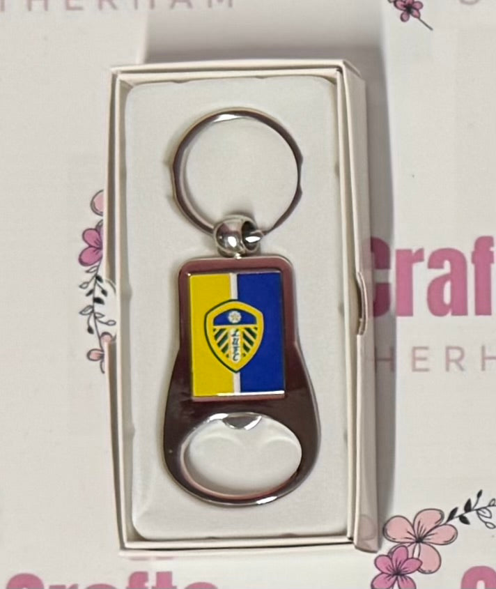 Leeds United Football, Metal Bottle Opener Keyring, Key Ring