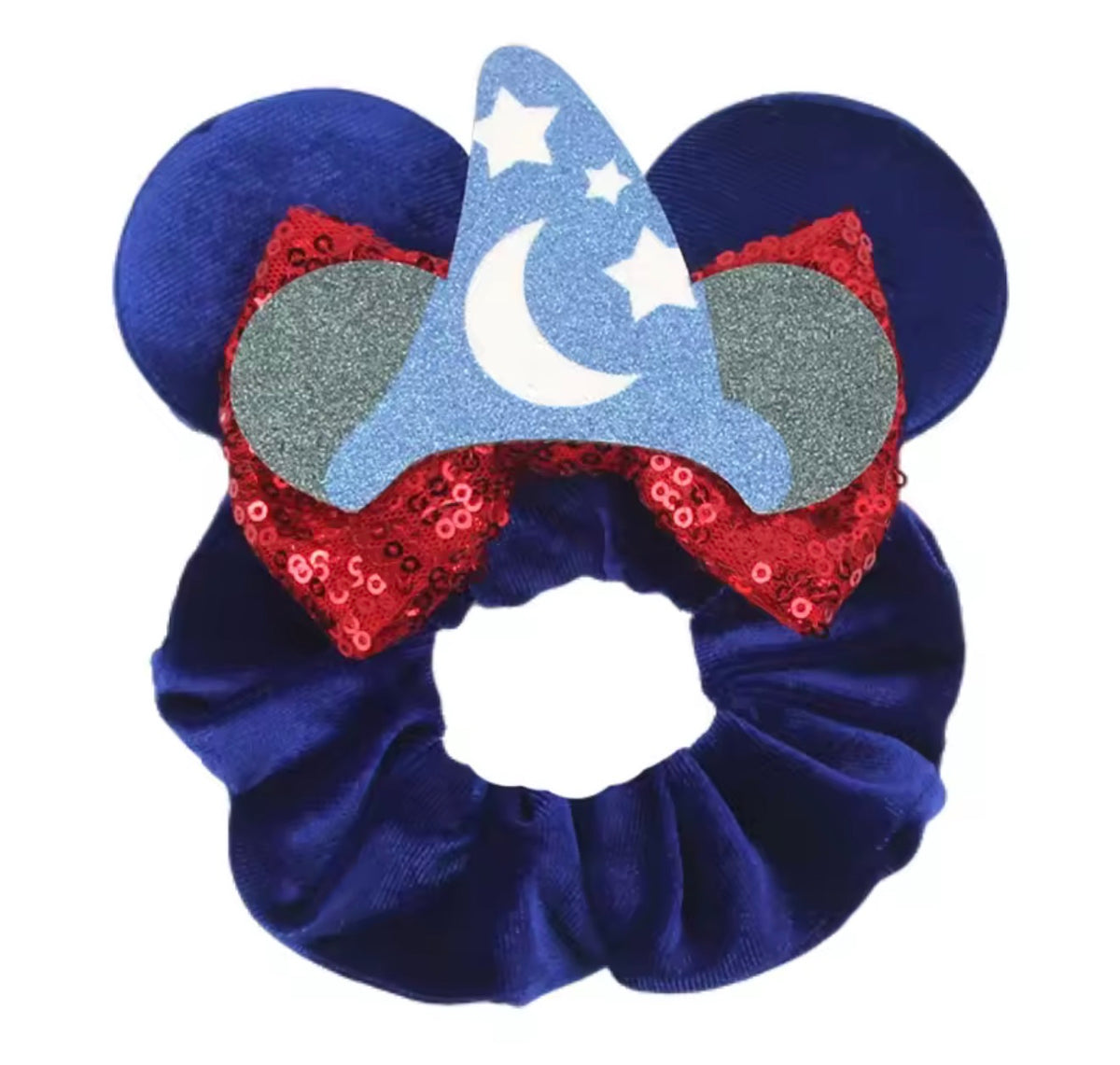 Mouse Ear Velvet Scrunchie, Fantasia Mickey Mouse Hat
