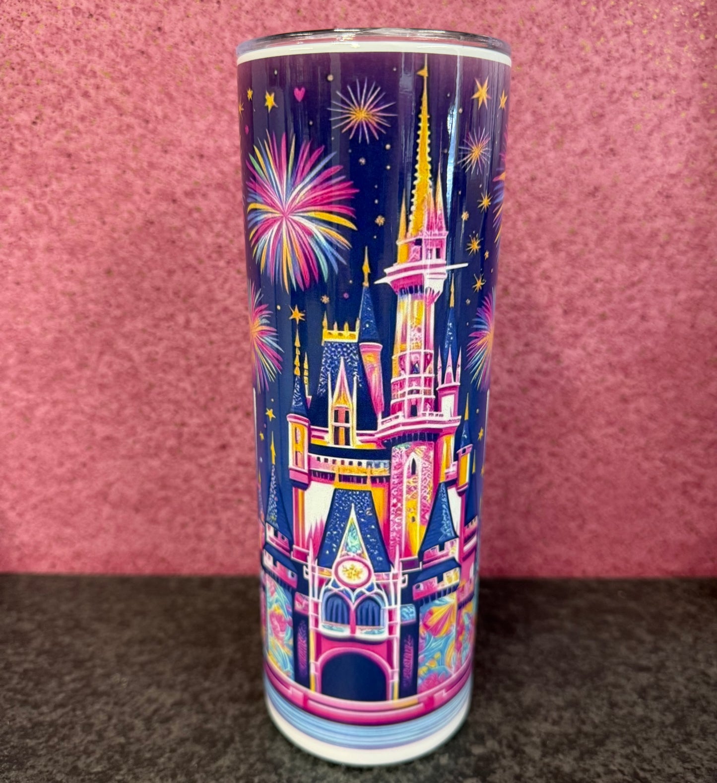 Castle, Fireworks, 20oz Tumbler, Insulated, Stainless Steel, Hot & Cold use, Personalised