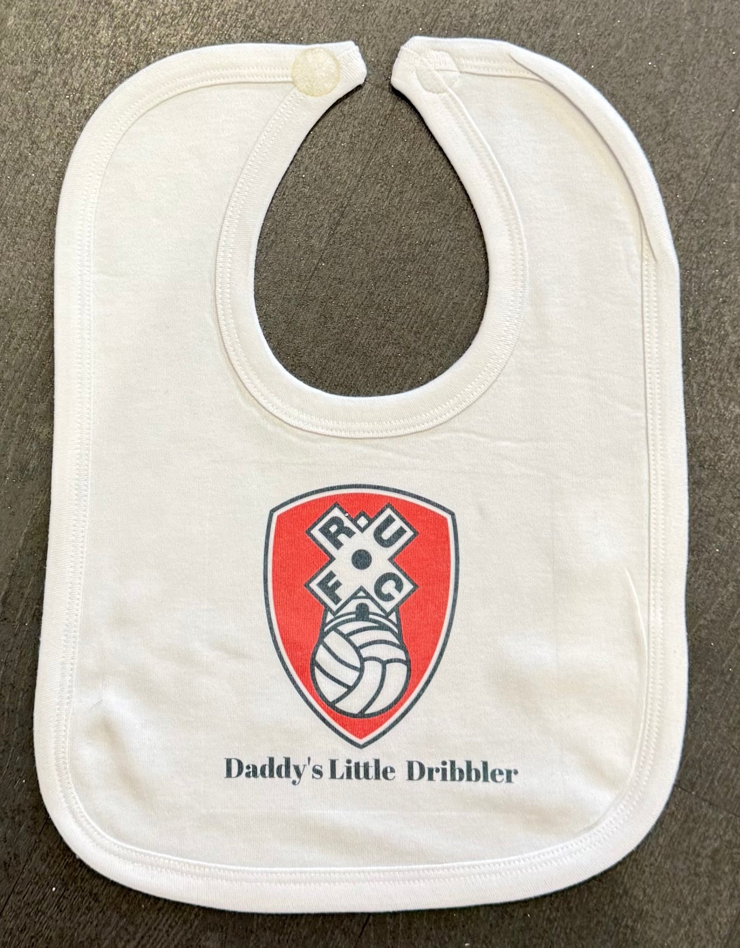 Personalised Baby Bib! Family Name, Babies Name, Football Team