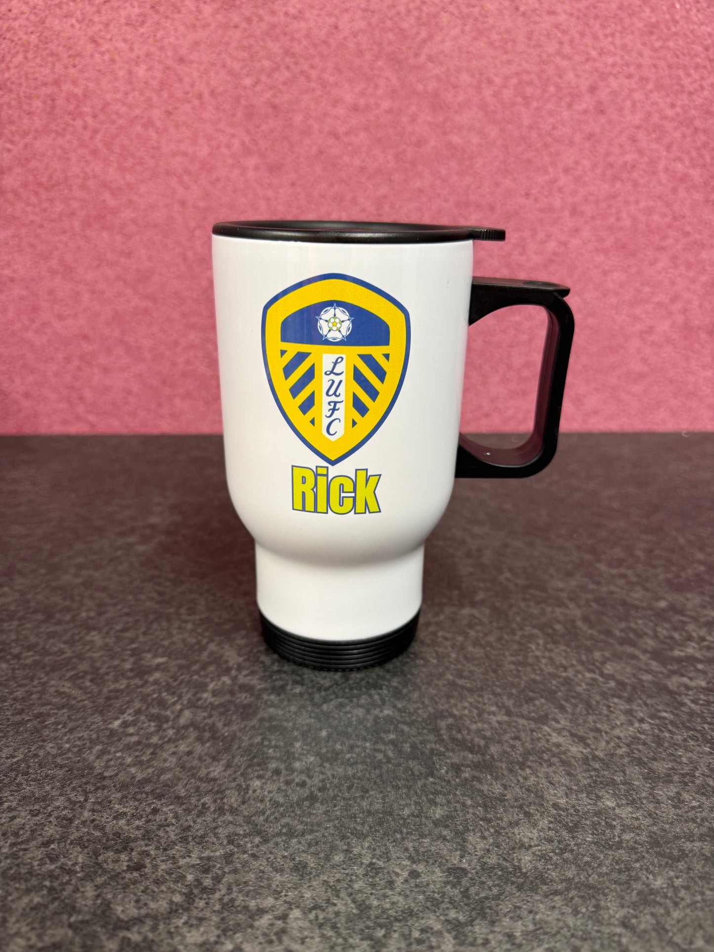 Leeds, Travel Mug, Thermos, Football, Personalised