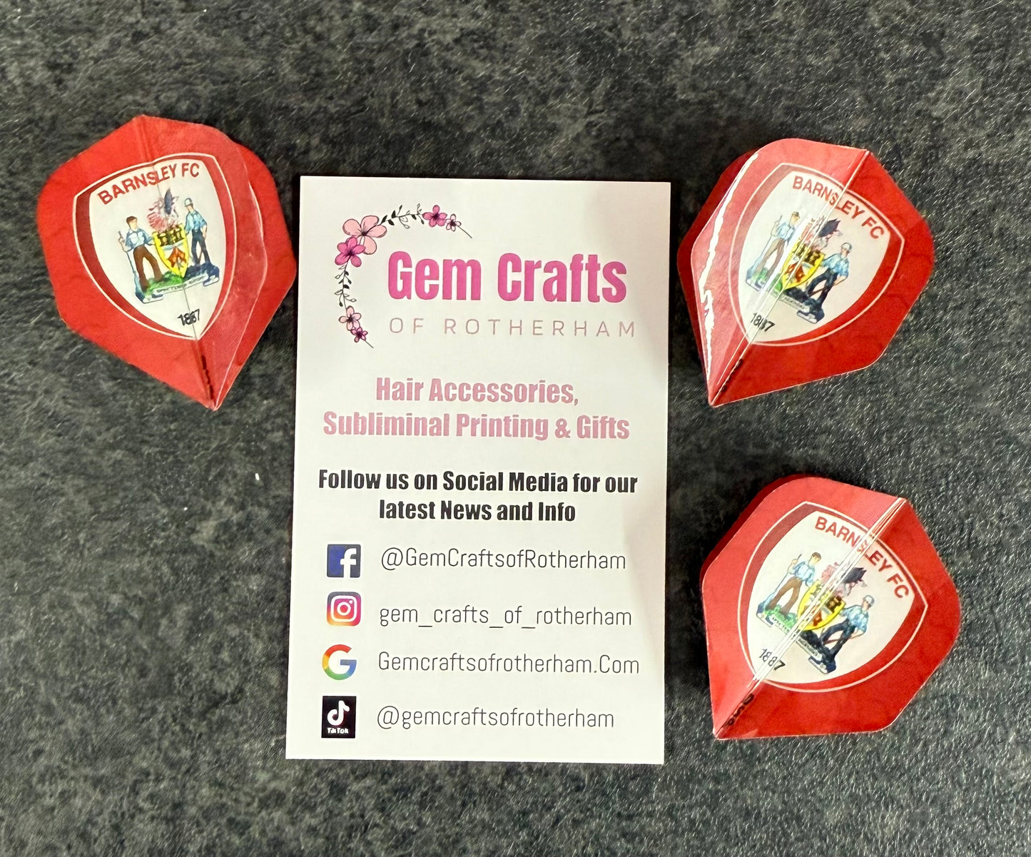 Dart Flyts, Dart Flights, Set of 3, Football, Barnsley