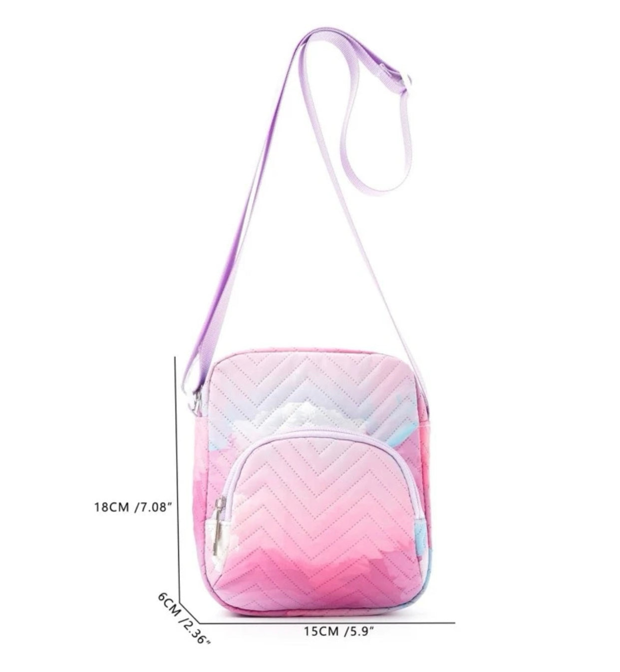 Kids Small Swirl Shoulder Bag, Pink & Purple, School, Toddler, Travel, Nursery
