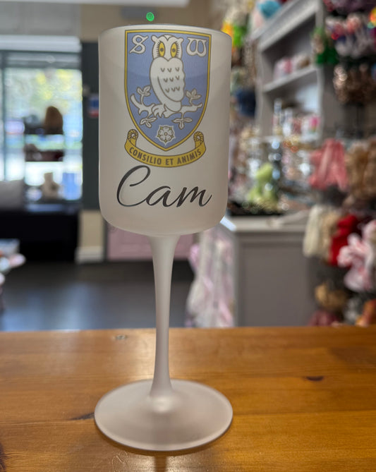 Sheffield Wednesday, Wine Goblet Glass, Personalised