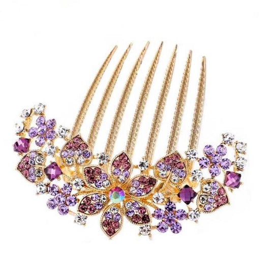 Purple Flower Hair Comb, Upto, Wedding, Comb, Hair Folk