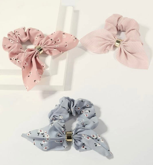 Floral Tassel Scrunchies, Ditsy Flowers, Summer Scrunchies, Choice of Colours