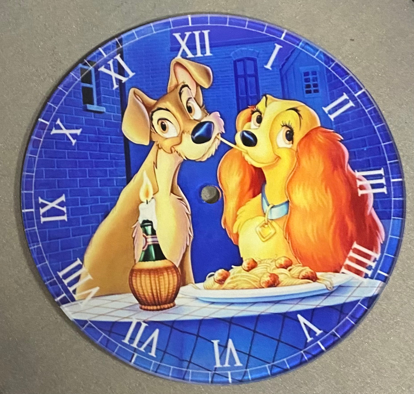 Lady and the Tramp, Dog Design, Toughened Glass Clock