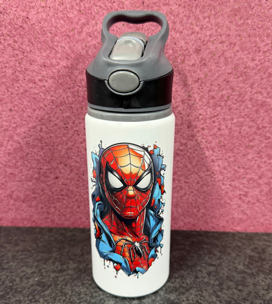 Spiderman, Straw Lid, Flip Top, Water Bottle, Personalised