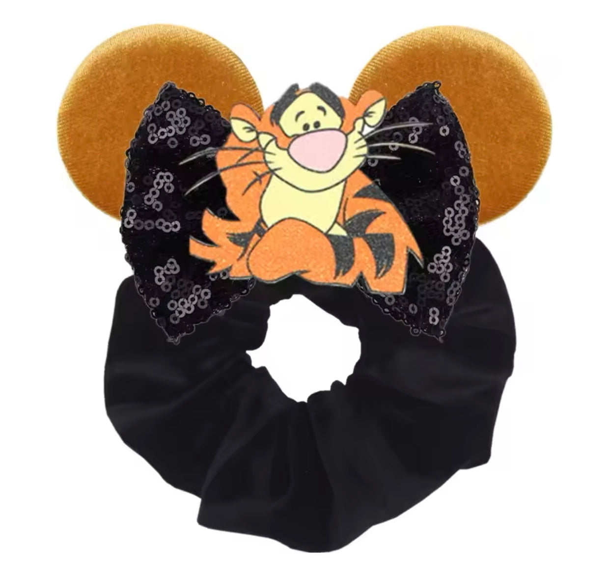 Mouse Ear Velvet Scrunchie, Tigger, Fun