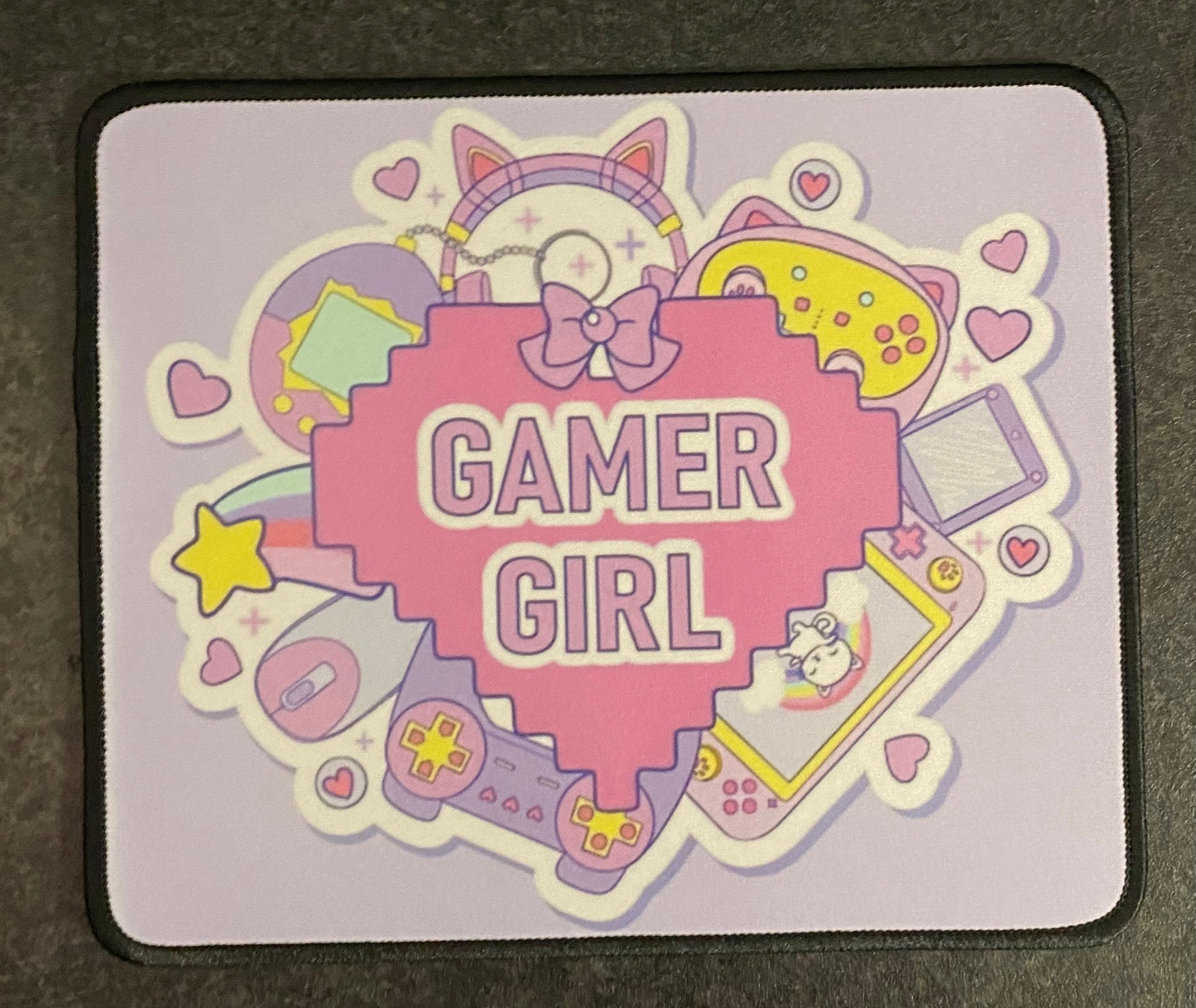 Gamer Girl Design, Fabric Mouse Mat, Desk Saver, Gamer, Work, Computer