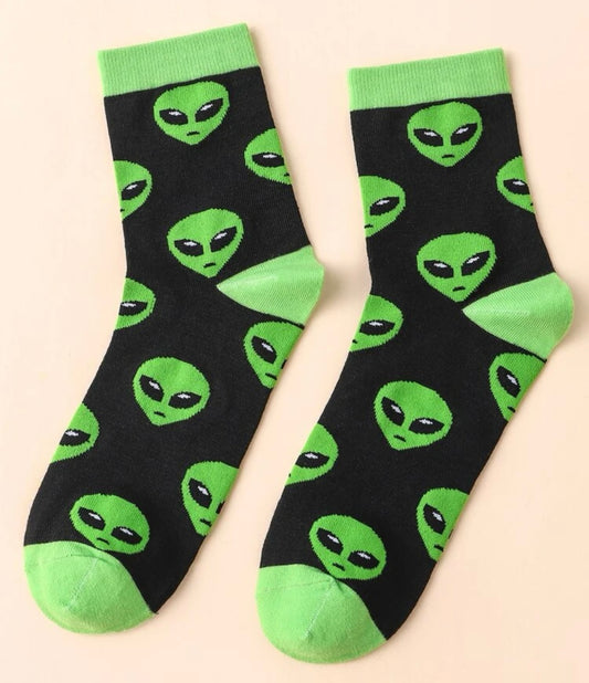 Alien Novelty Socks, Adult Socks, Space Socks